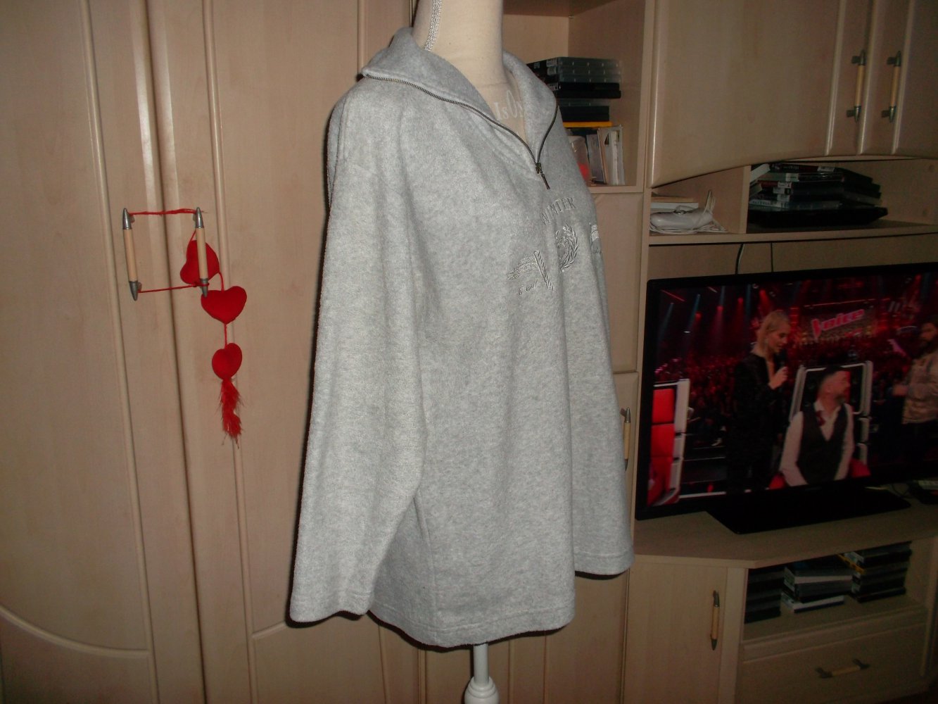 fleecepullover,grau,grösse l
