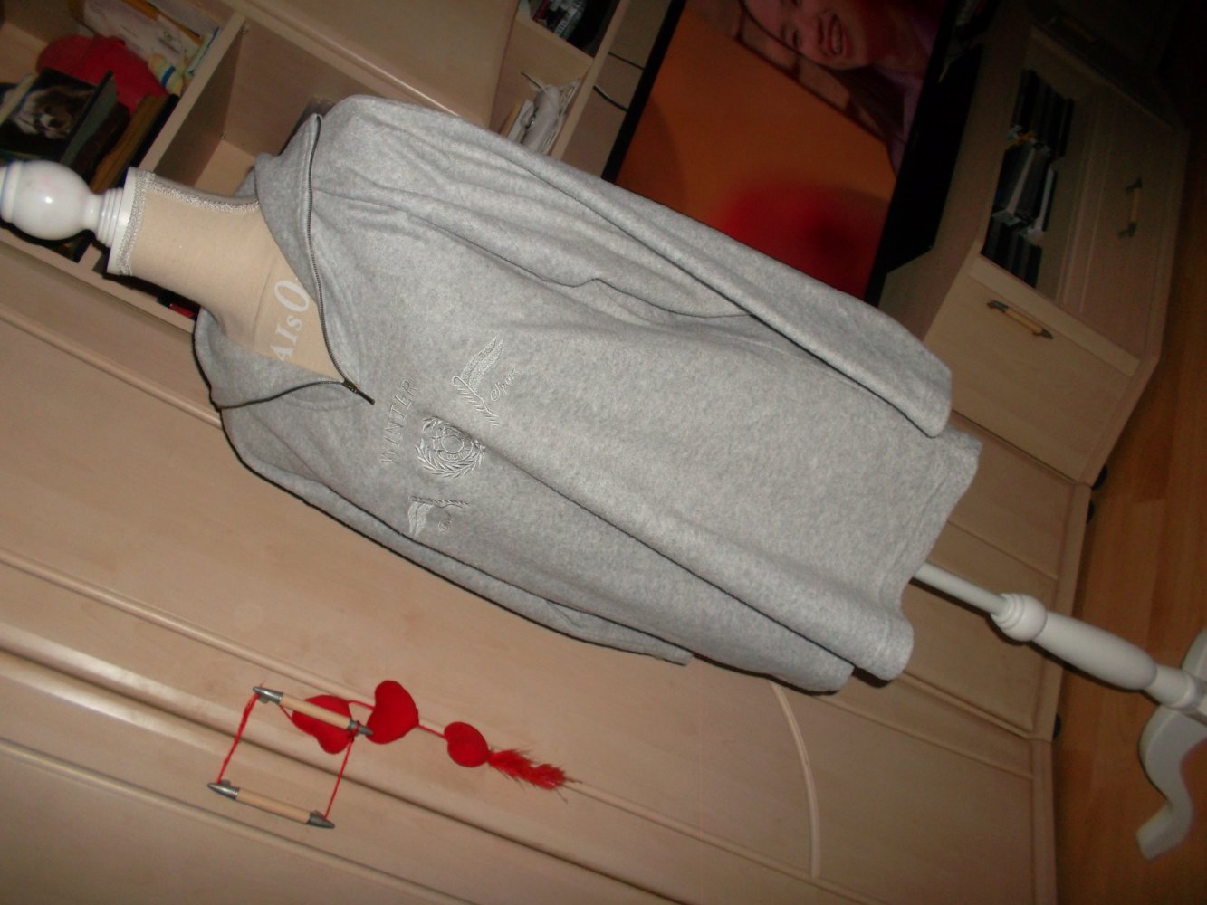 fleecepullover,grau,grösse l