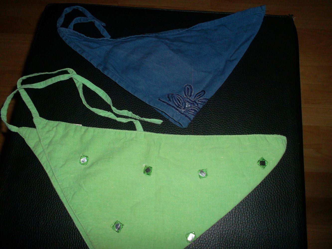 2 süsse kopftüchlein,blau,grün,unisex,auch für kids
