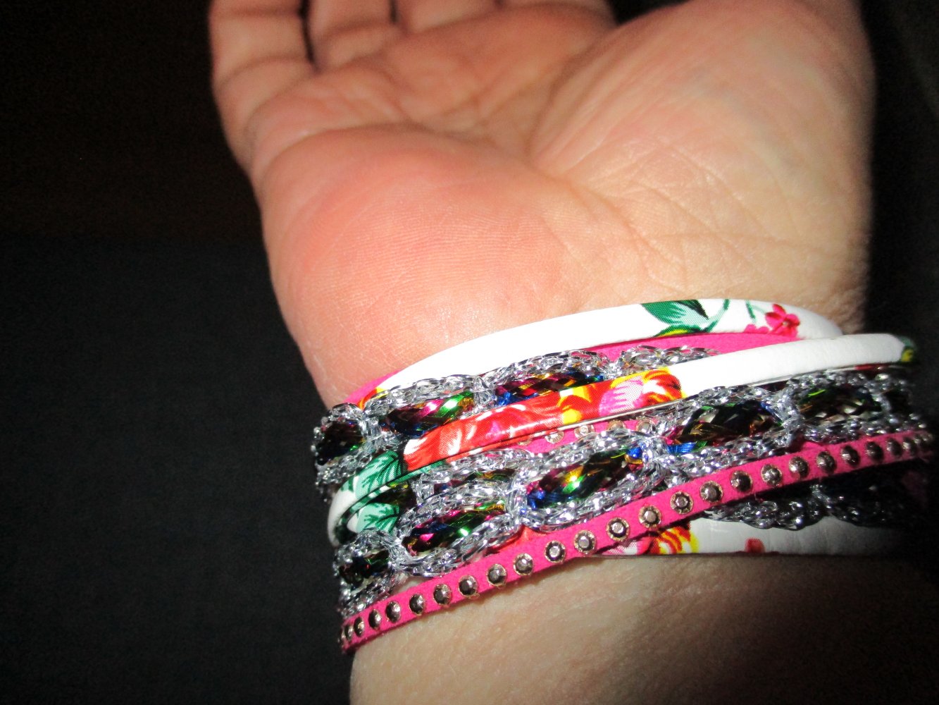 tolle neue armband - uhr, pink, weiß, bunt, glitzernd