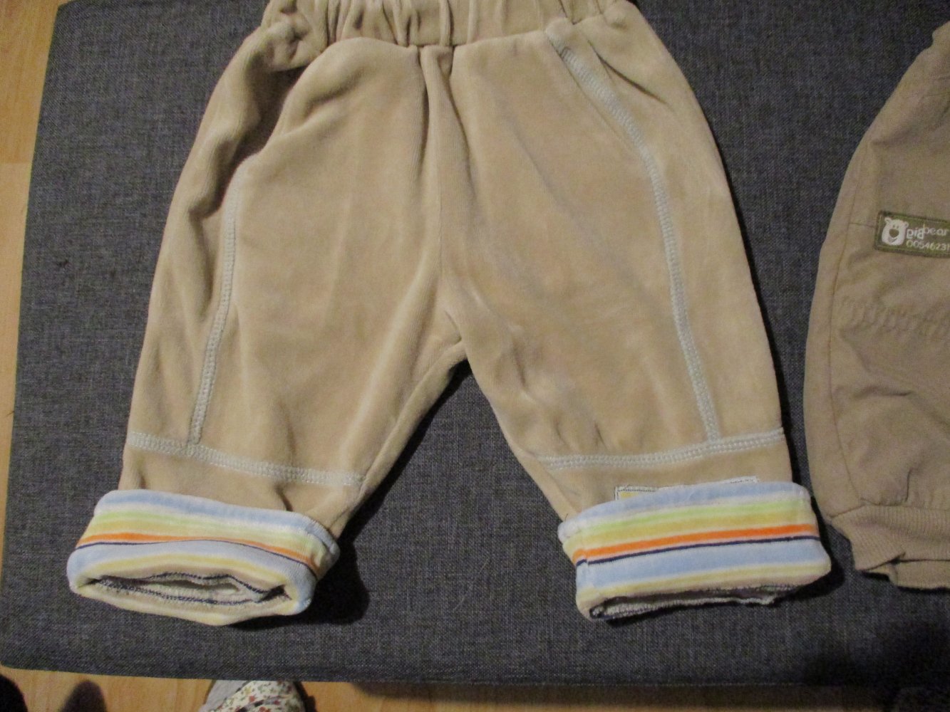 neu, 2 kuschelige babyhosen, gr. 62, beige, gummibund