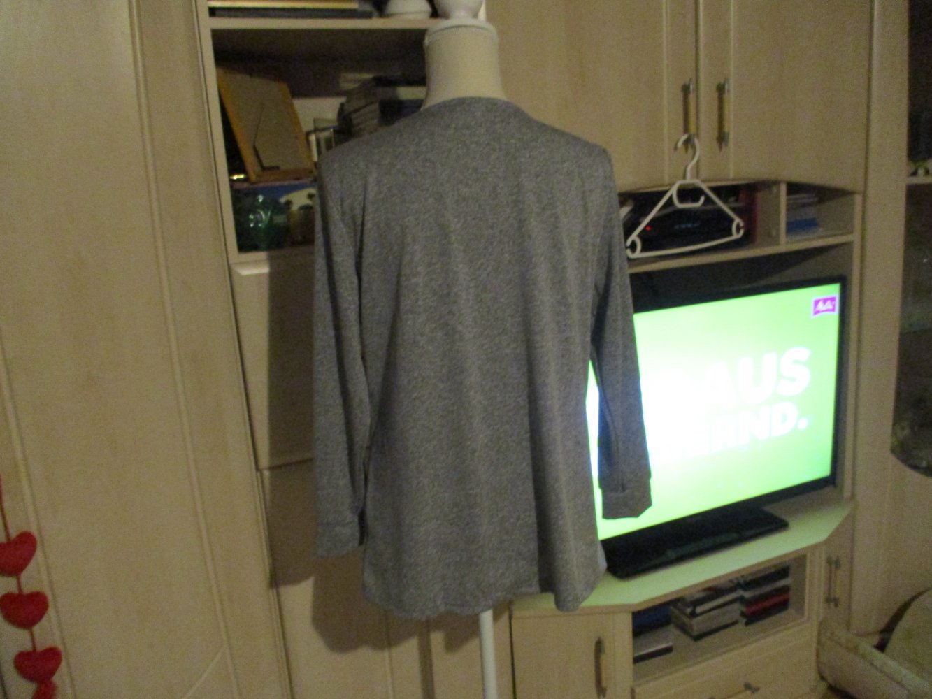neu,dünnes ( sommer ) shirt,gr xl,grau/silber,baumwolle,reissverschluss