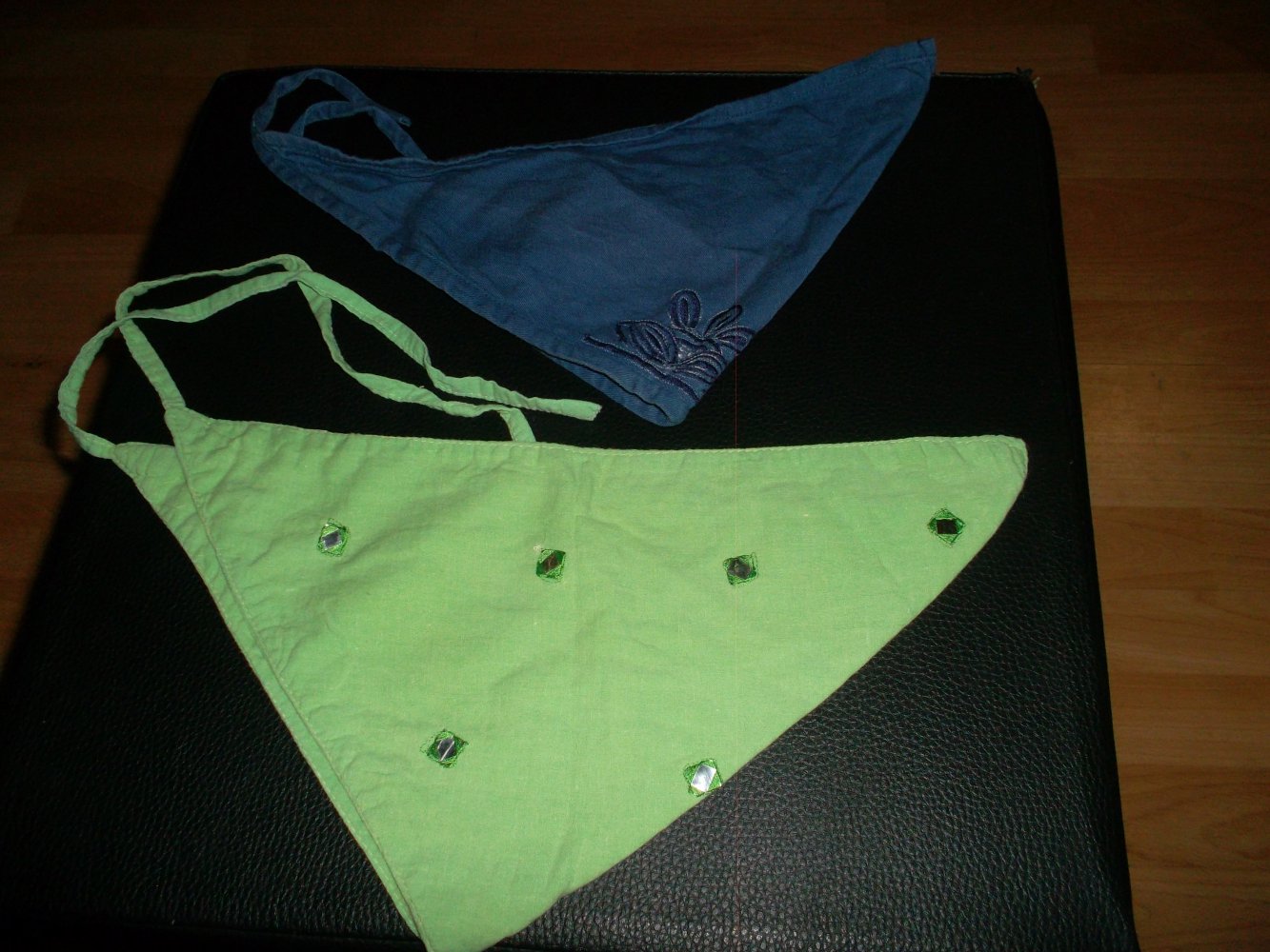 2 süsse kopftüchlein,blau,grün,unisex,auch für kids