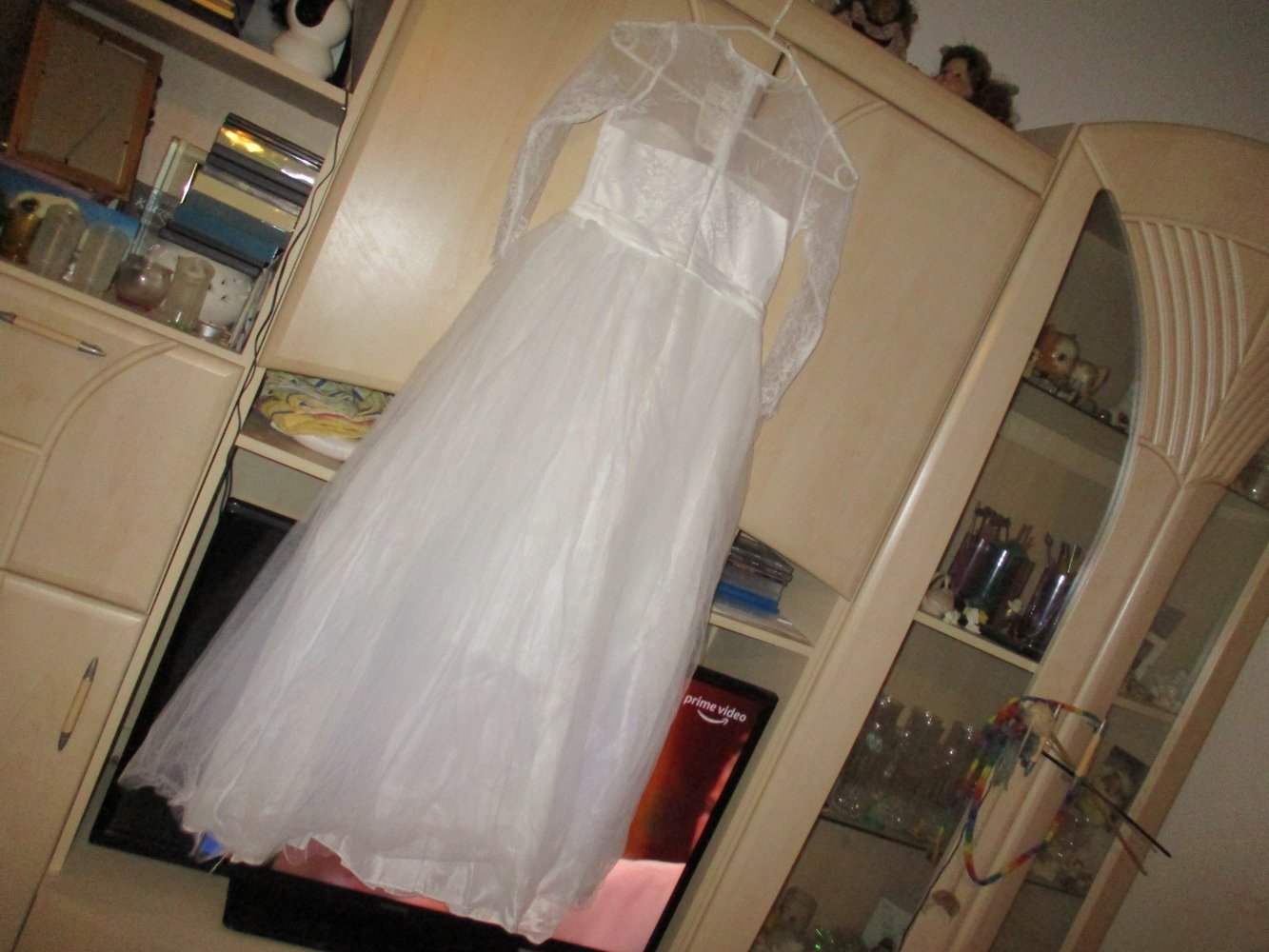 traumhaftes festkleid,hochzeit,komunion.neu,weiss,tüll,spitze