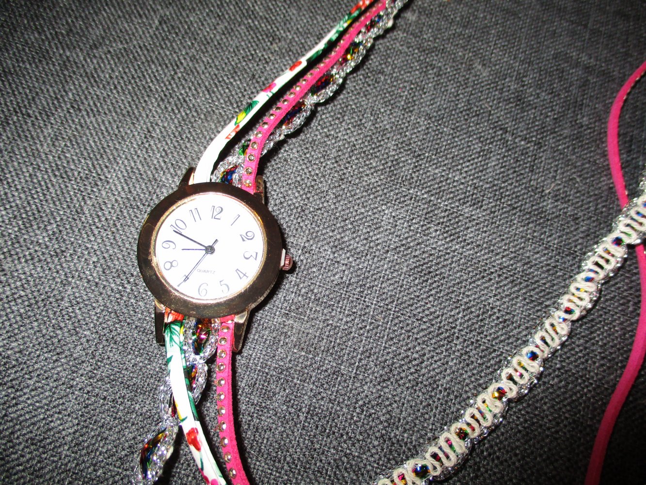 tolle neue armband - uhr, pink, weiß, bunt, glitzernd