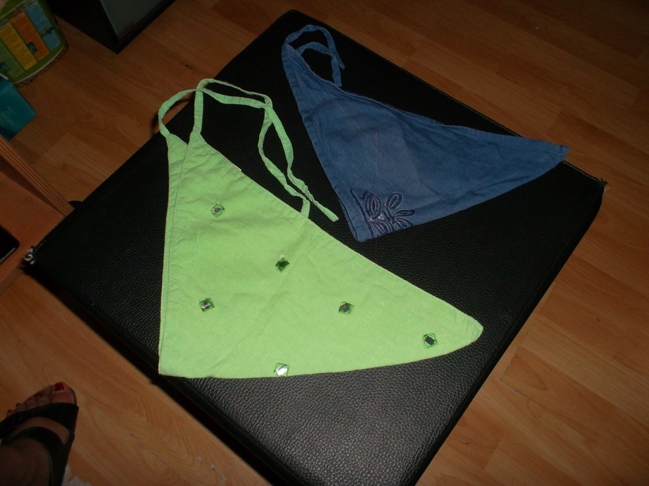2 süsse kopftüchlein,blau,grün,unisex,auch für kids