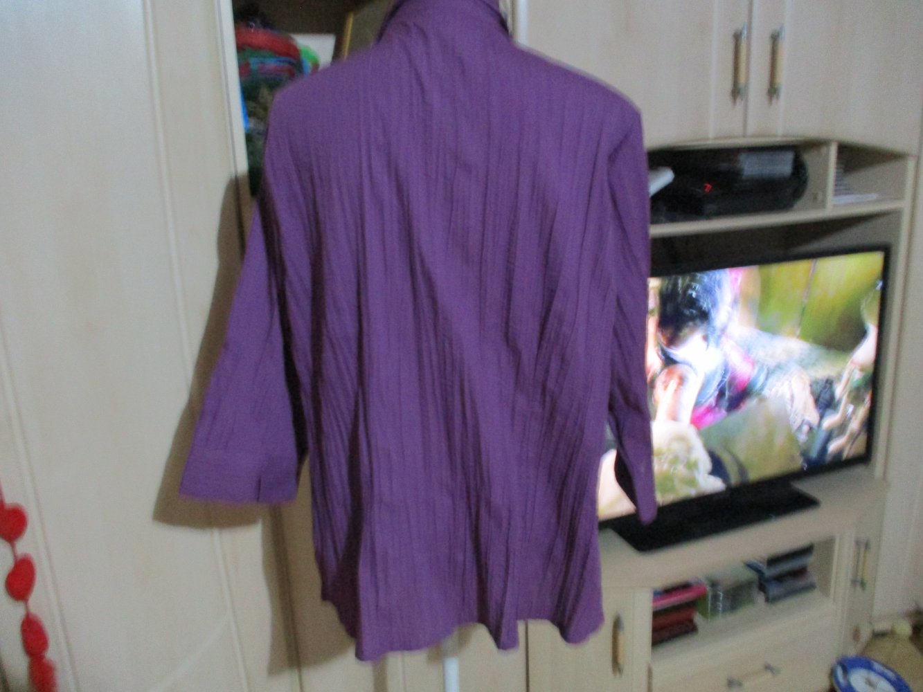 neue bluse,schönes sattes lila,gr.48,von bexleys woman,crinklestoff,