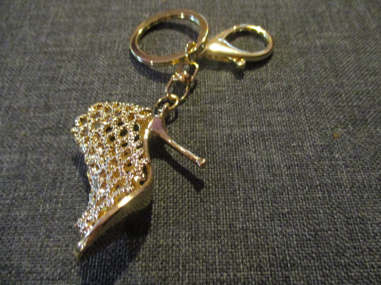 neu, (schlüssel) anhänger, high heels, goldfarben
