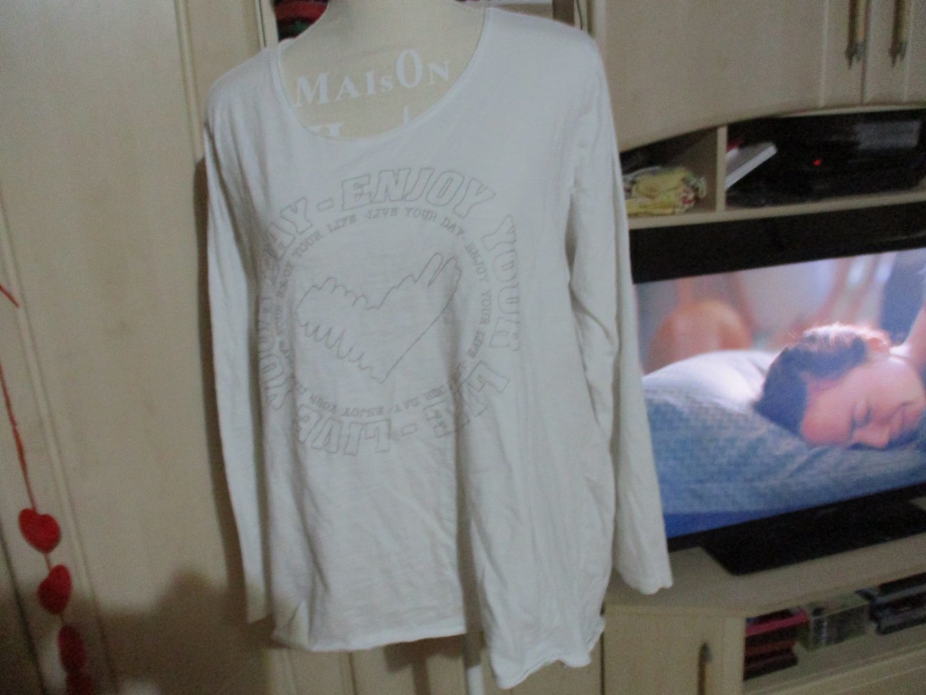 tolles shirt,gina benotti,gr.48/50,weiss,langarm,top