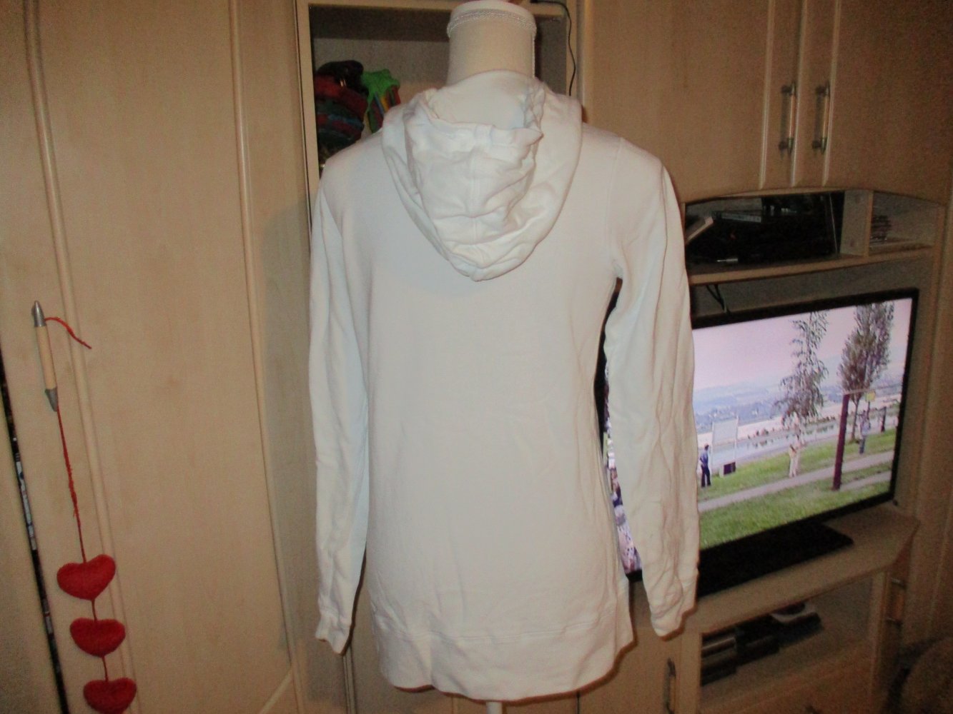 weisser kaputzenpullover,original KangaROOS,gr 36,baumwolle,sehr gut