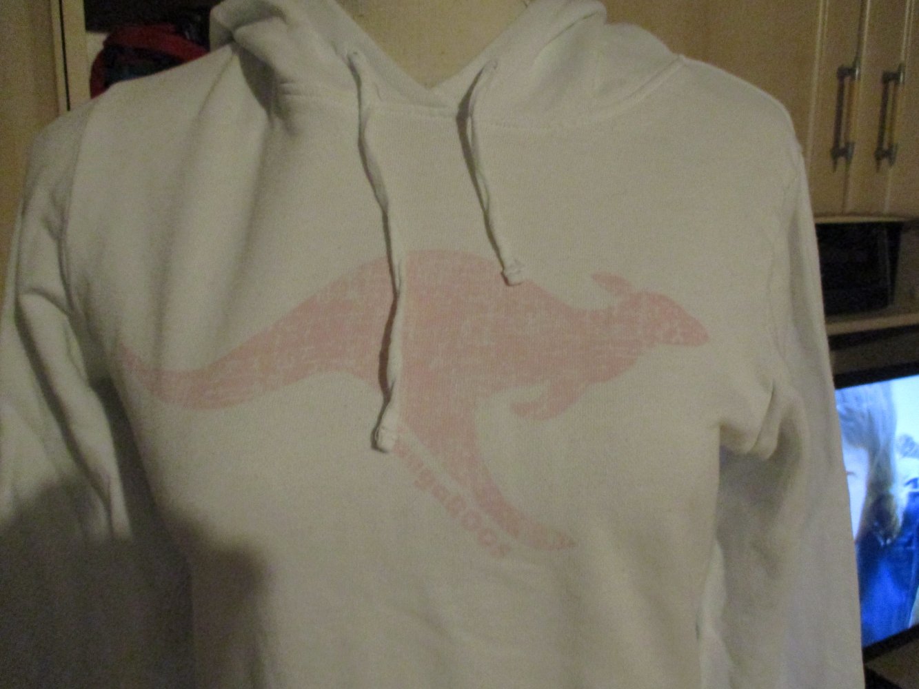 weisser kaputzenpullover,original KangaROOS,gr 36,baumwolle,sehr gut