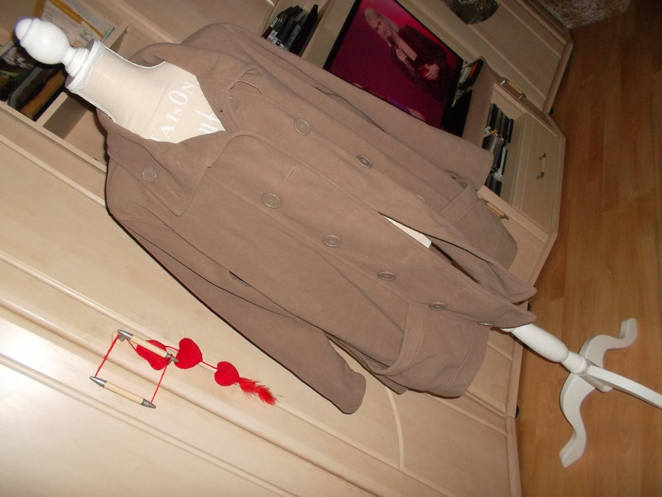 lange fleecejacke,neu,braun,grösse xl