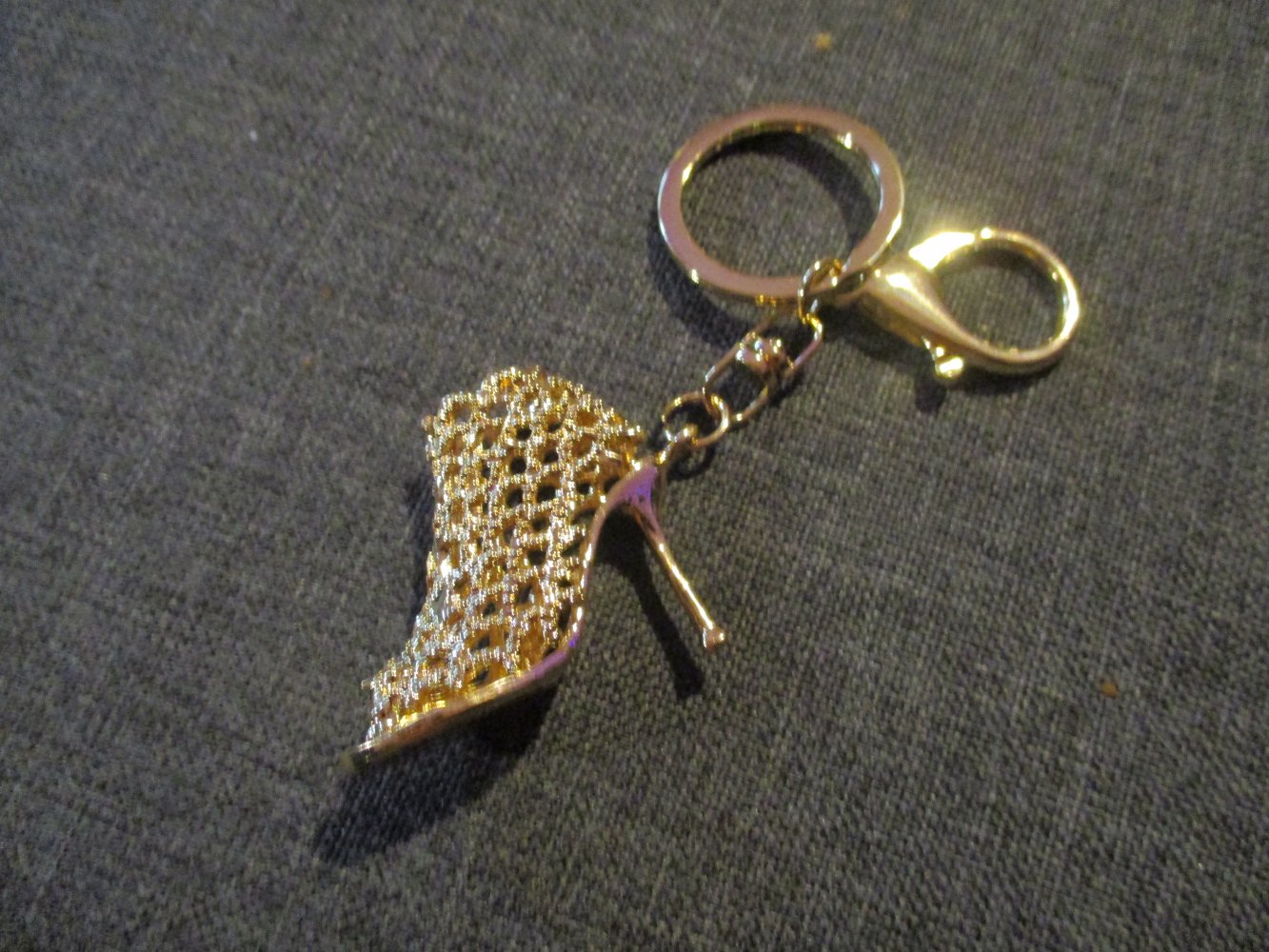 neu, (schlüssel) anhänger, high heels, goldfarben