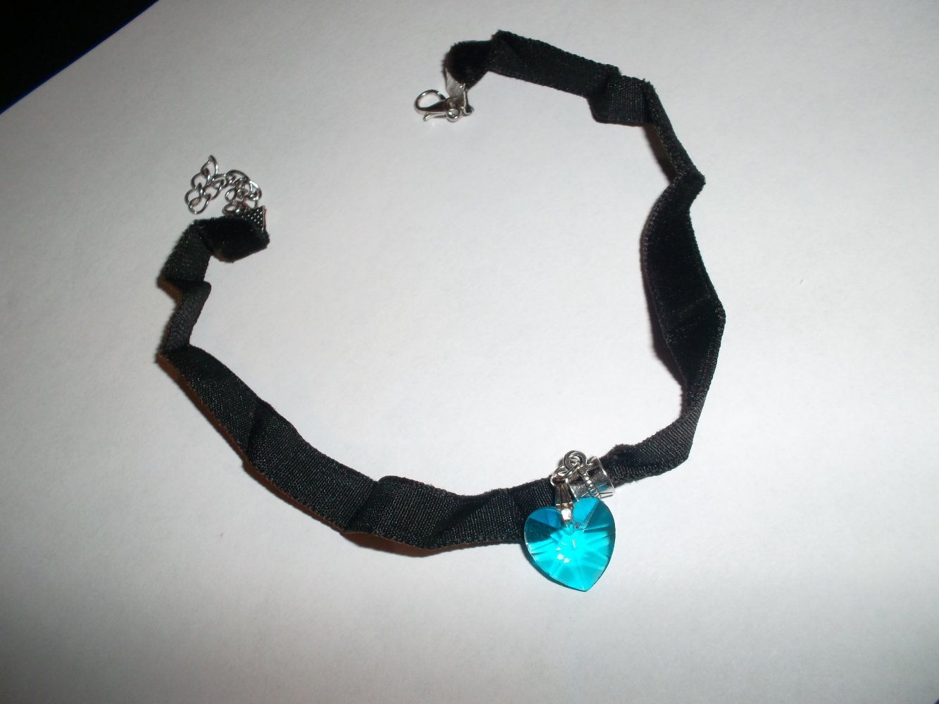 kette,halsband,schwarz/blau,herz,neu