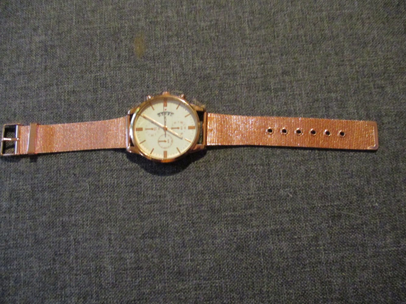 neue armbanduhr, brozefarben, glänzend, verstellbar
