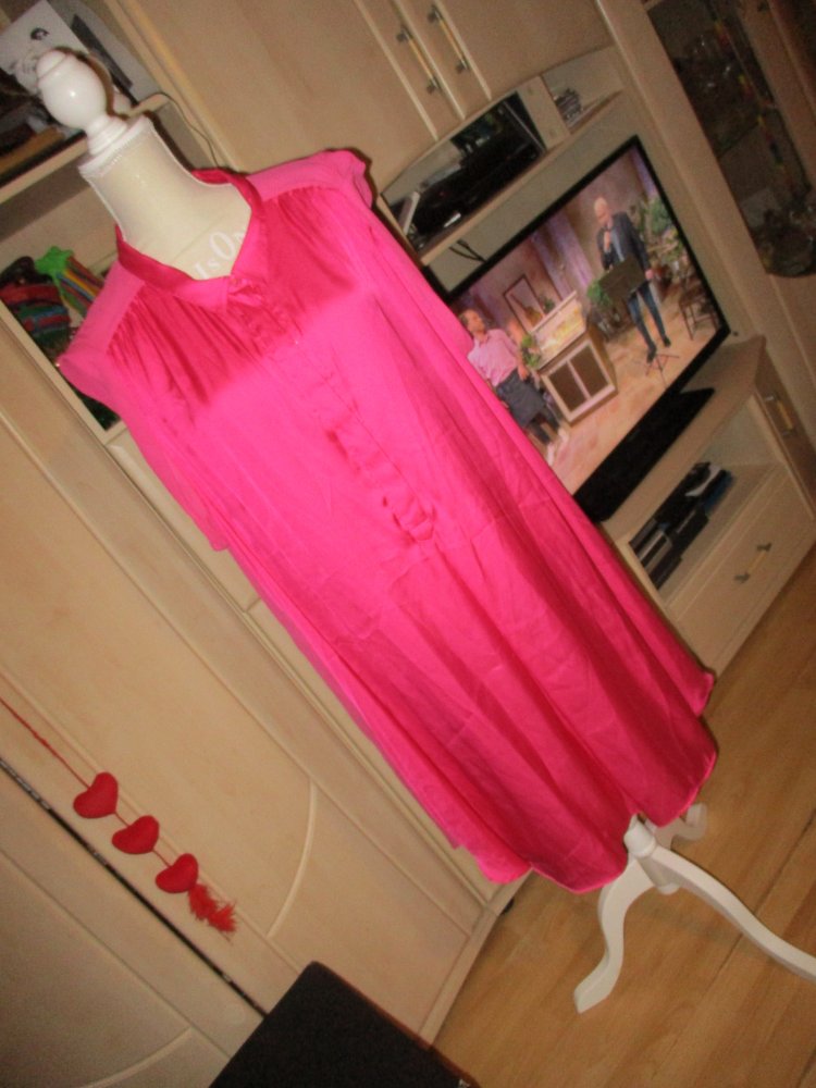 neues schickes kleid,glänzendes pink,ärmellos,grösse 54,h&m