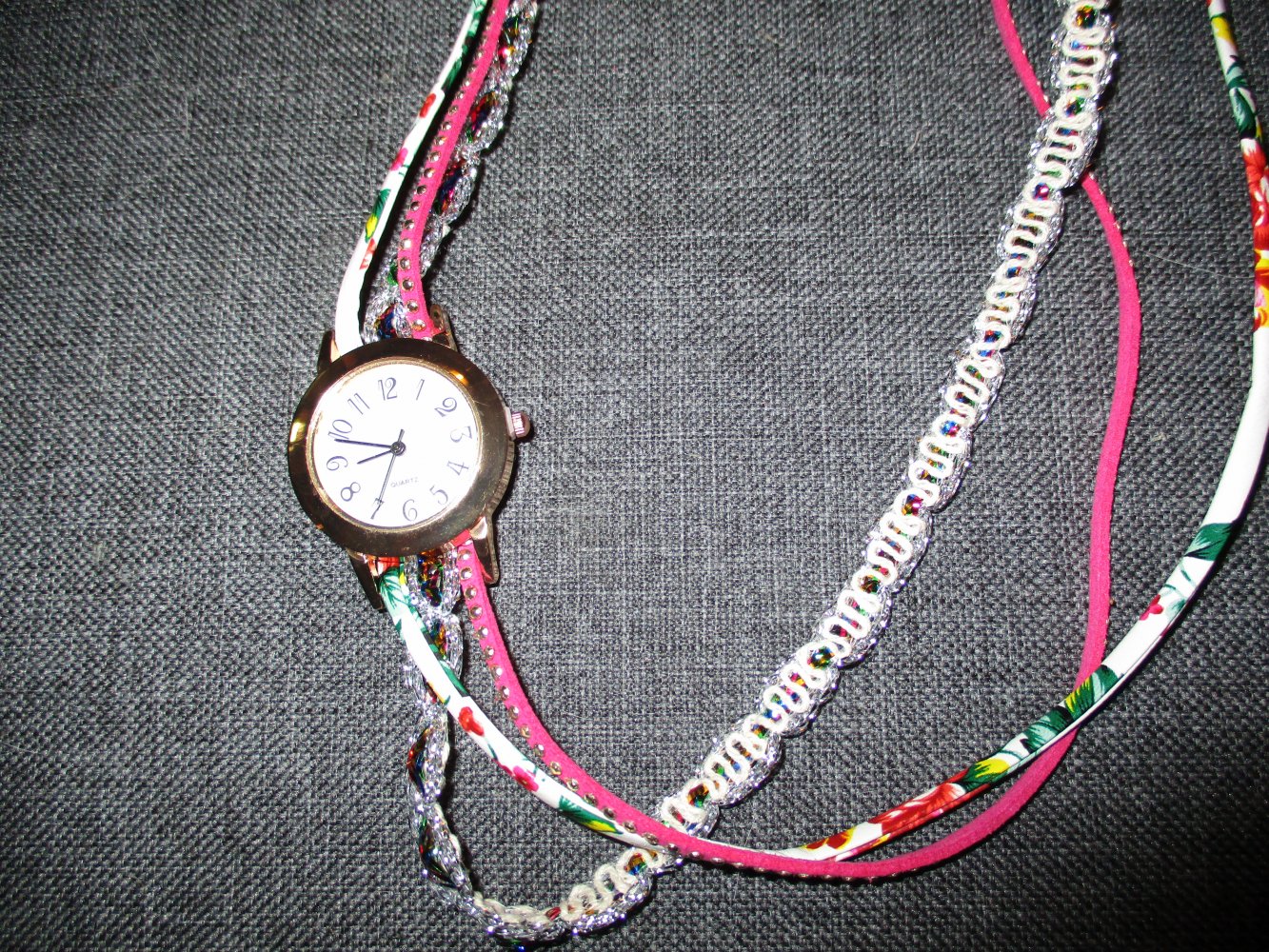 tolle neue armband - uhr, pink, weiß, bunt, glitzernd