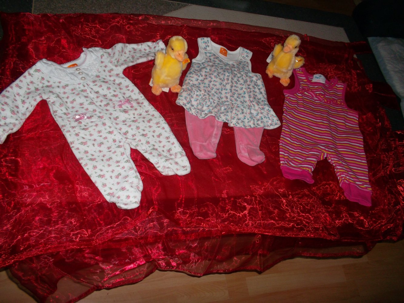 neu,3 süsse babystrampler,pusblu,topomini,grösse 50,pink,bunt