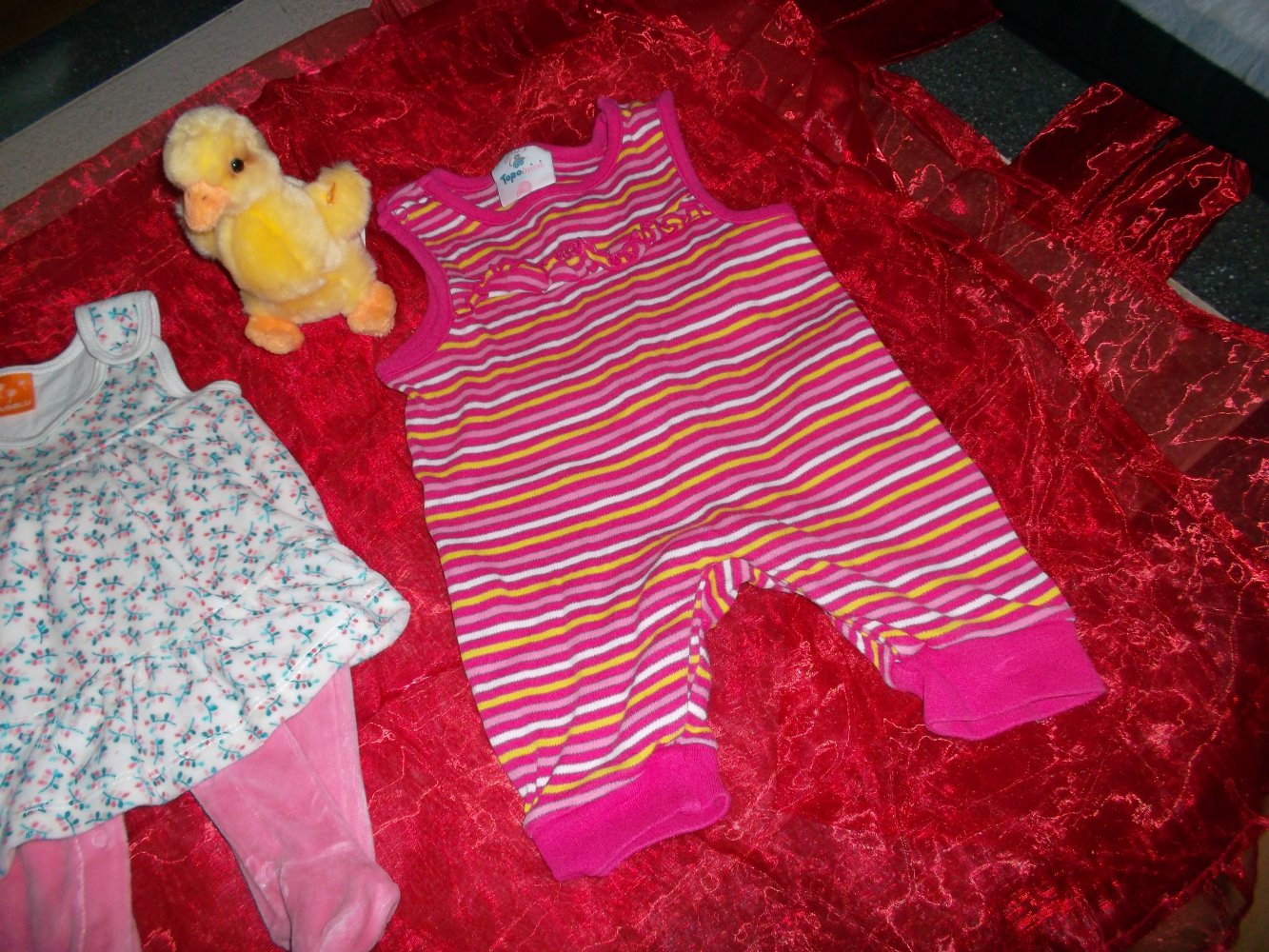 neu,3 süsse babystrampler,pusblu,topomini,grösse 50,pink,bunt