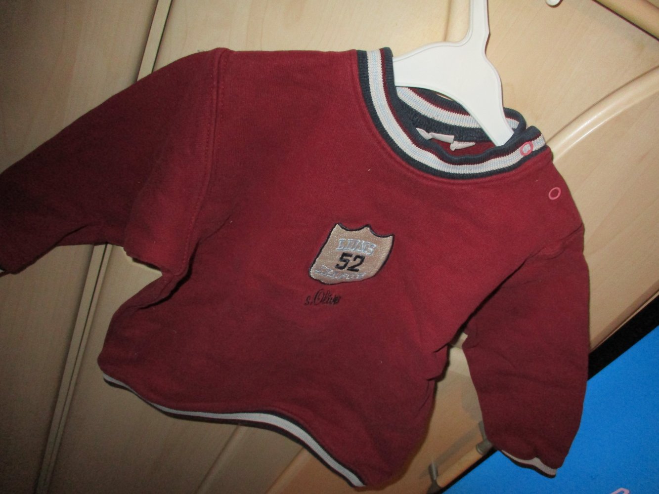 s.oliver,grösse 80,pullover,bordauxrot,druckknöpfe,baumwolle,top