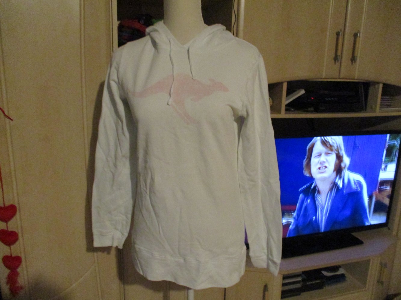 weisser kaputzenpullover,original KangaROOS,gr 36,baumwolle,sehr gut