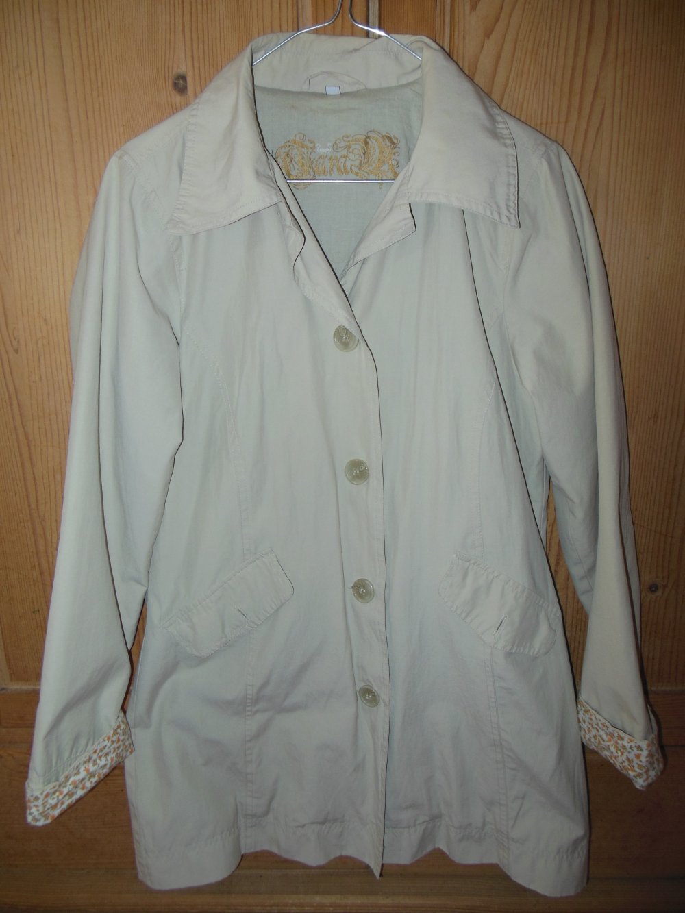 Kurzer Trenchcoat Gr. M Sandfarben/Beige