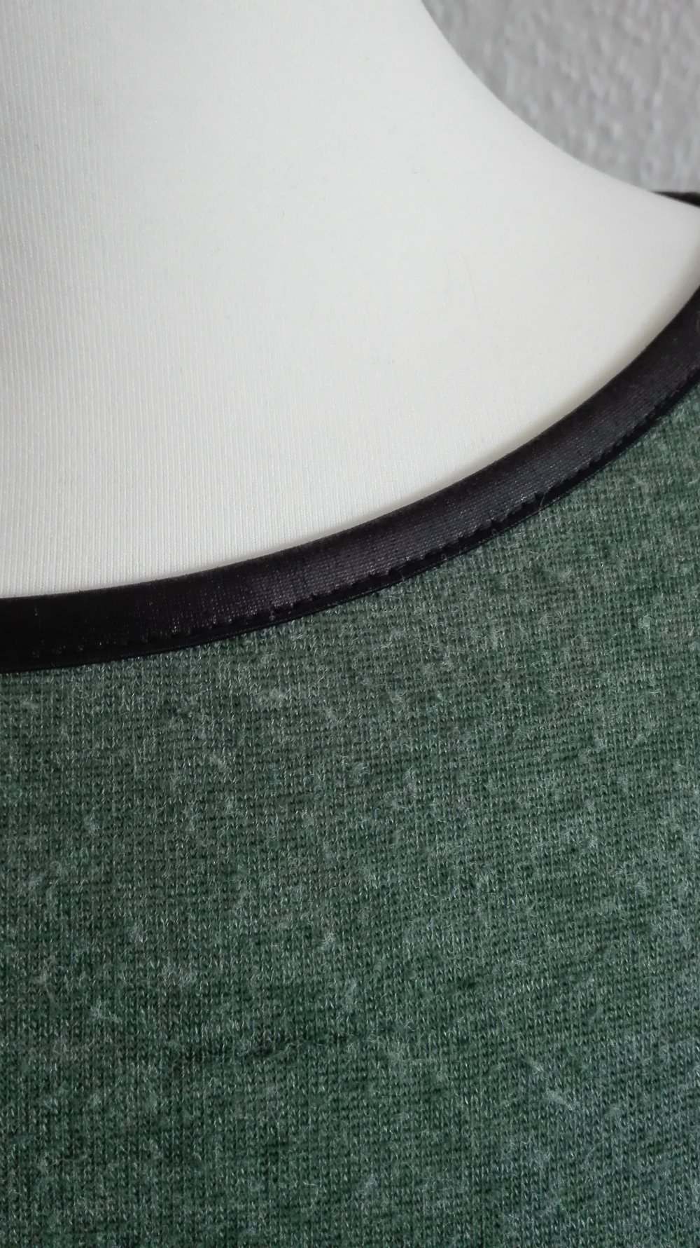 Grün meliertes Langarm Shirt