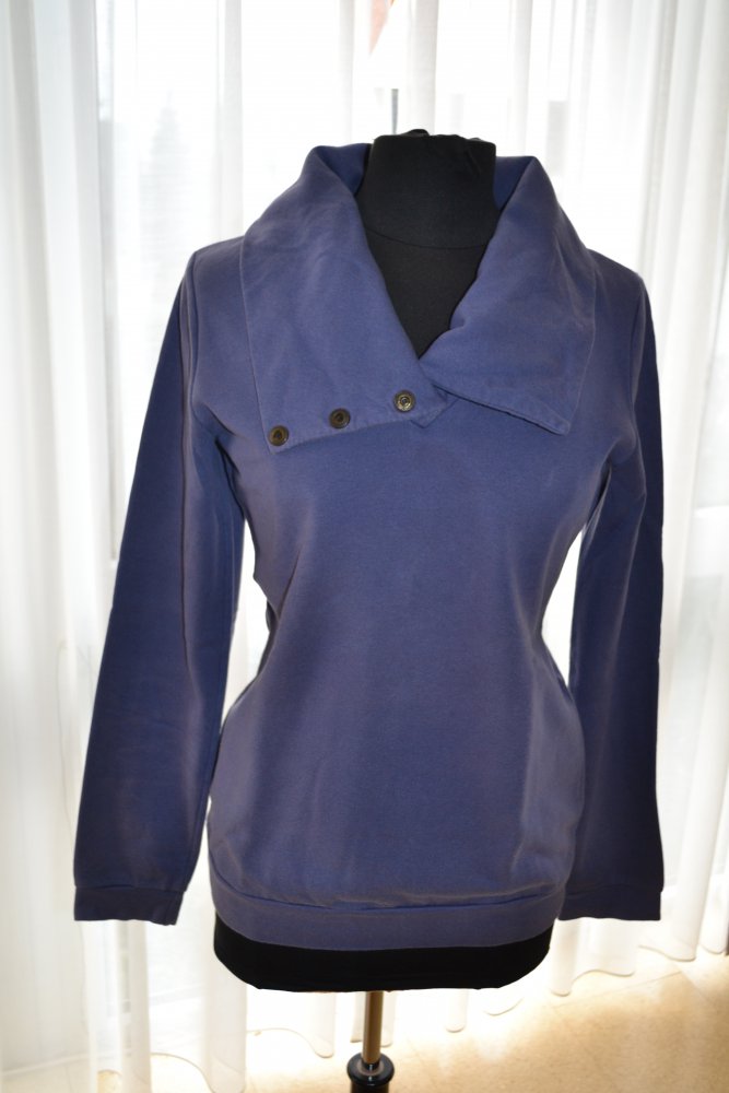 Sweatshirt Sweater fliederfarben Sweater mit großem Kragen Gr. 36 38