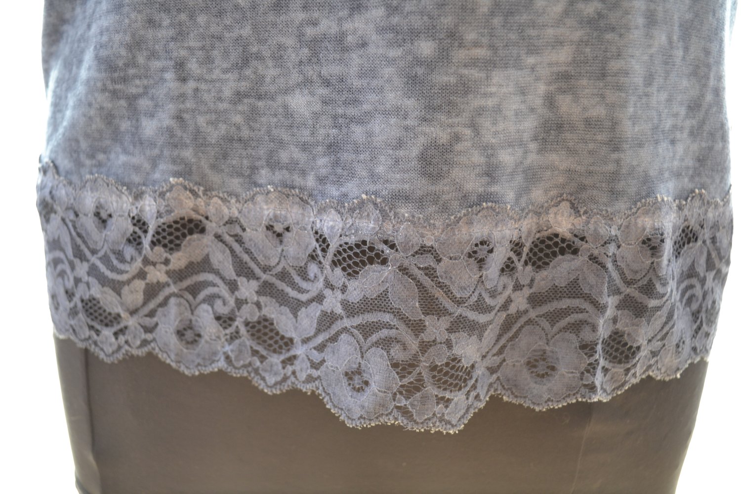 Top Shirt blau melange mit Spitze Top Secret Gr.38