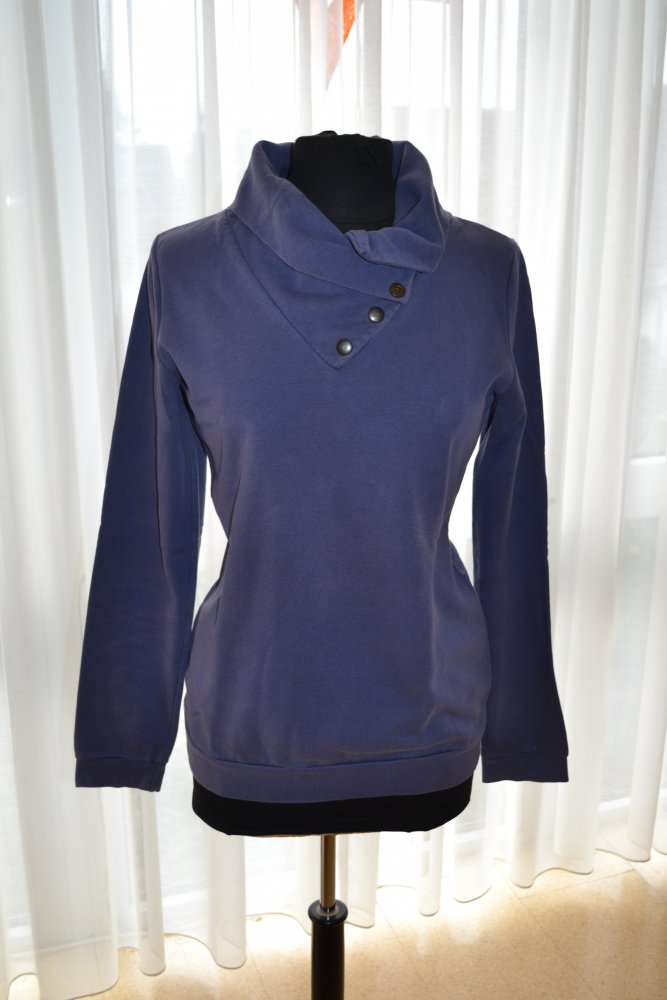 Sweatshirt Sweater fliederfarben Sweater mit großem Kragen Gr. 36 38