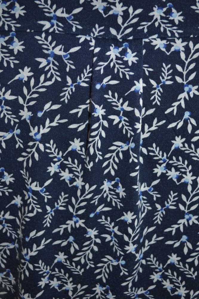 Tunika Bluse geblümt dunkelblau weiß hellblau H&M Gr. 36 3/4 Arm