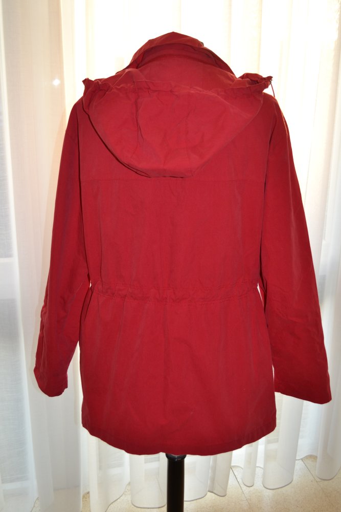 Parka, Jacke Sommerjacke mit Kapuze rot Gr. 40 mox
