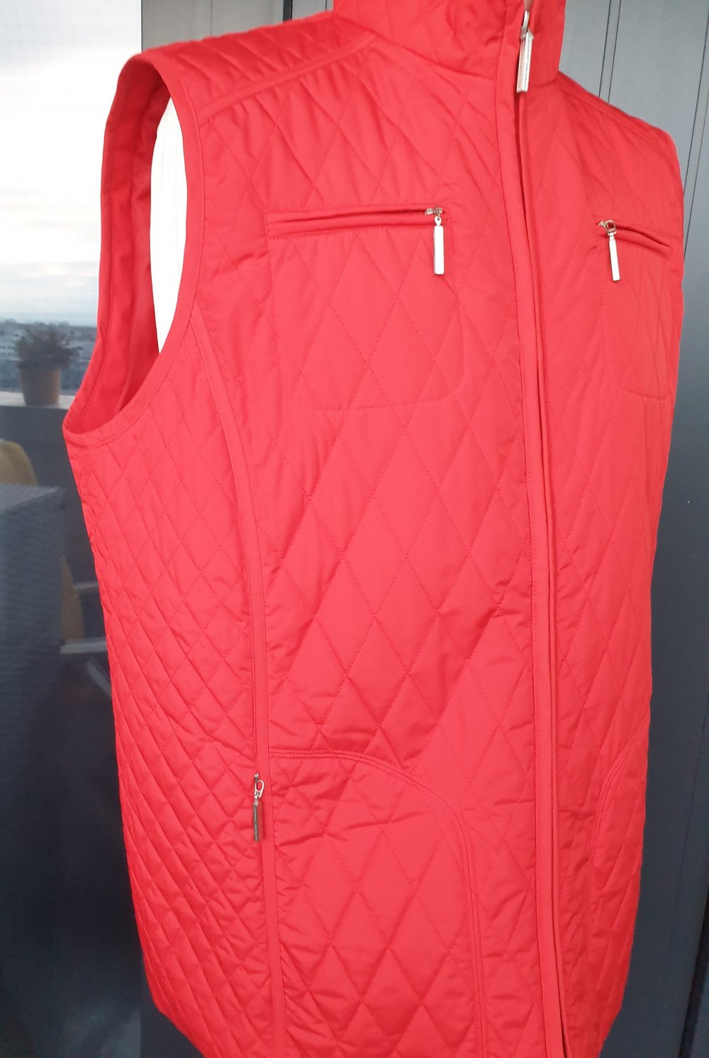 Gerry Weber: Weste, Steppweste, rot, Größe 46, neu mit Etikett