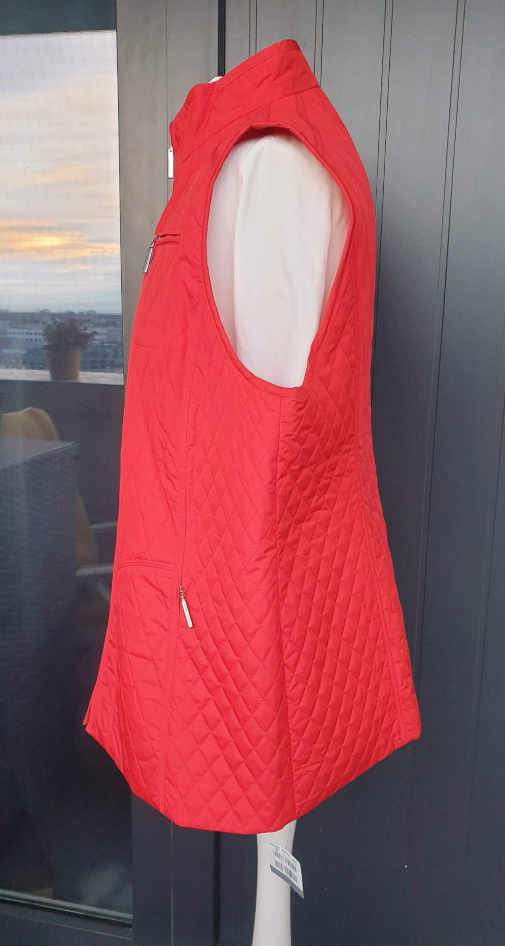 Gerry Weber: Weste, Steppweste, rot, Größe 46, neu mit Etikett