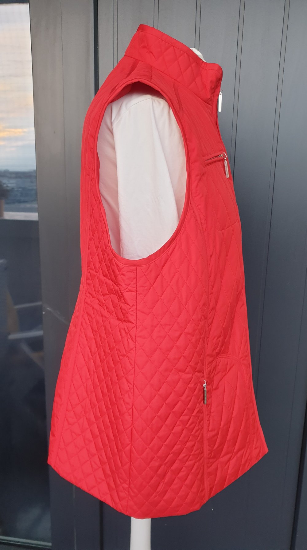 Gerry Weber: Weste, Steppweste, rot, Größe 46, neu mit Etikett