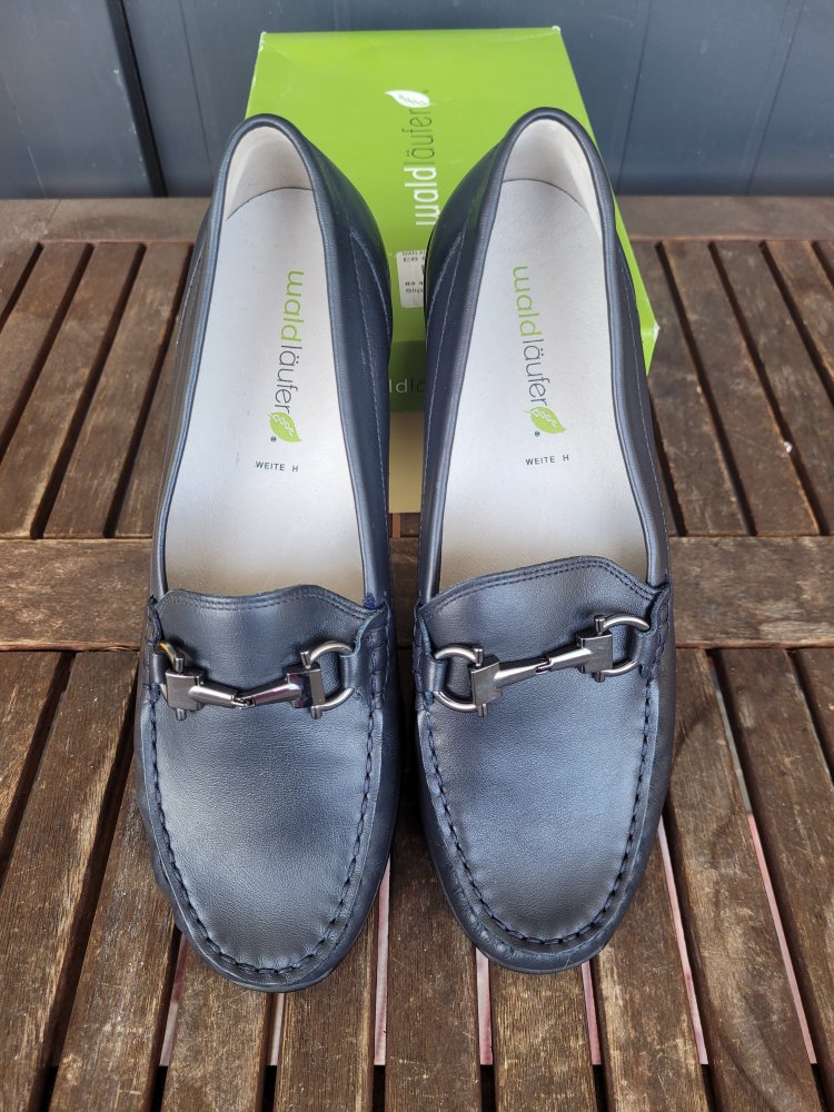 Neu: Waldläufer Slipper, Größe 6,5, Weite H, blau Komfortschuh