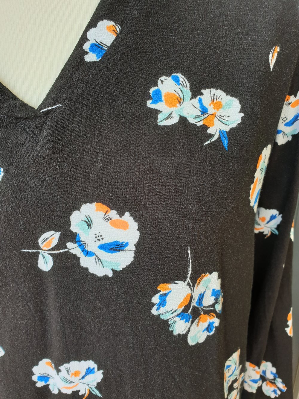 s. Oliver: Blusenshirt, Shirtbluse, schwarz,(38), All-Over-Print