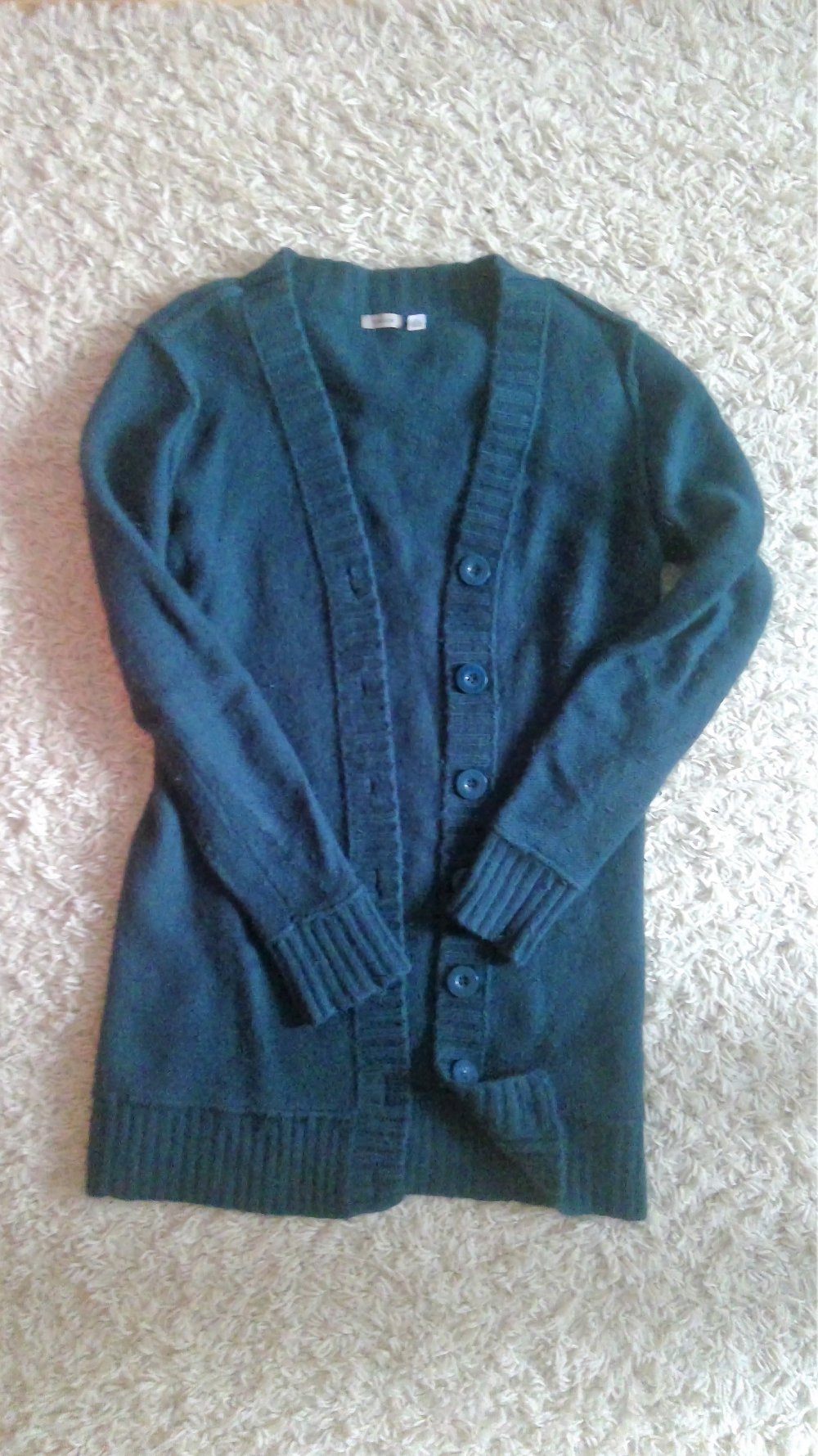 Flauschiger Cardigan in Petrol