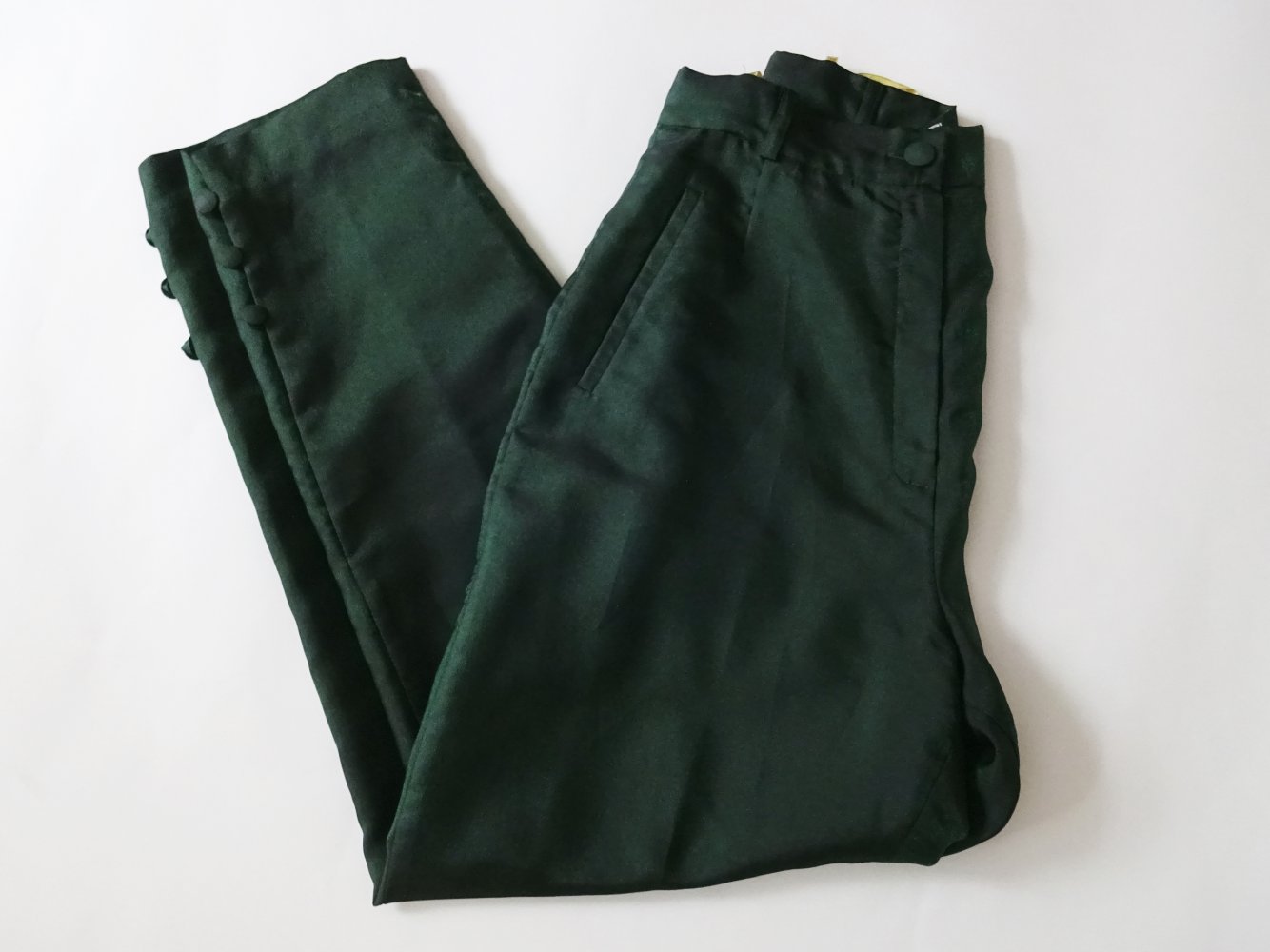 Grüner Vintage Anzug 80er Transparent Bluse Blazer Hose Kostüm Set Schimmer Gr. 40 Gr. M