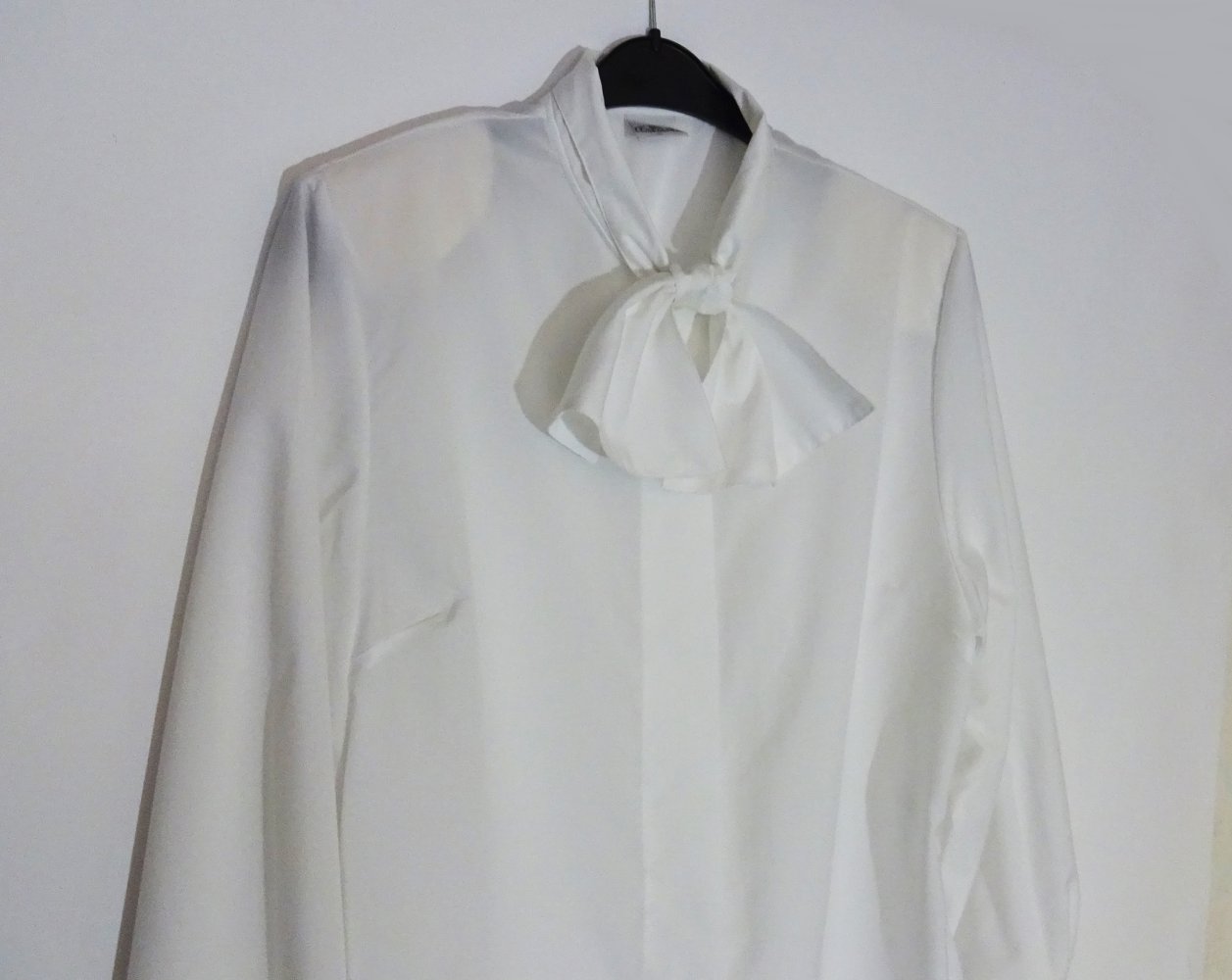 Vintage Schluppenbluse 80er Schulterpolster Gr. 46 Gr. L