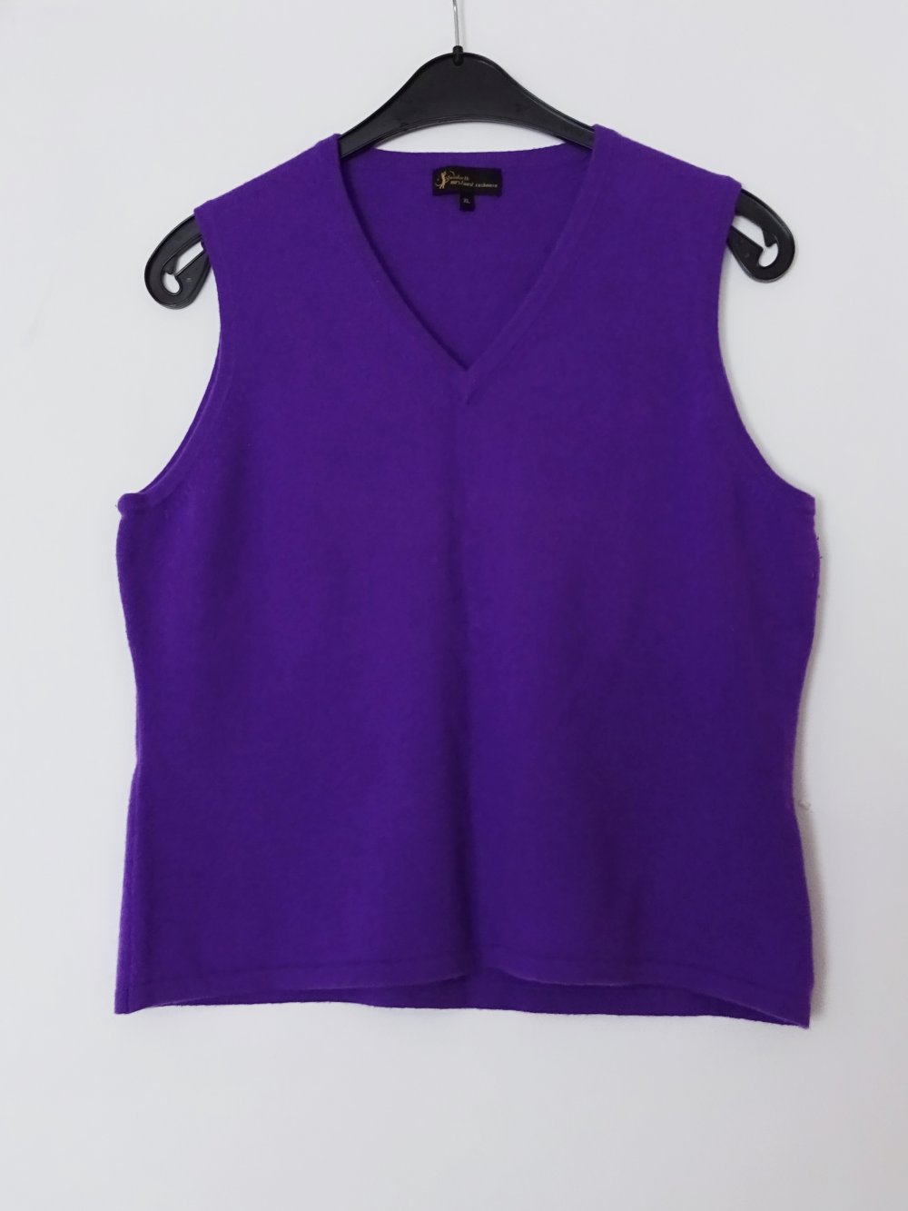 Lila Pullunder Kaschmir Wolle Wollpullunder Winter Herbst V-Ausschnitt Basic Gr. 48 Gr. XL
