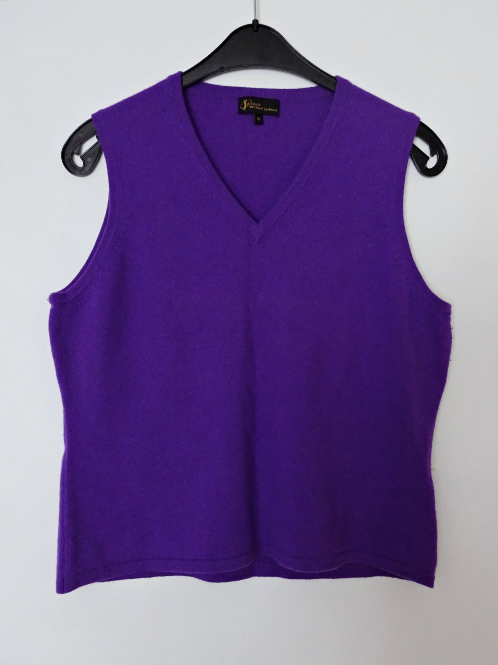 Lila Pullunder Kaschmir Wolle Wollpullunder Winter Herbst V-Ausschnitt Basic Gr. 48 Gr. XL