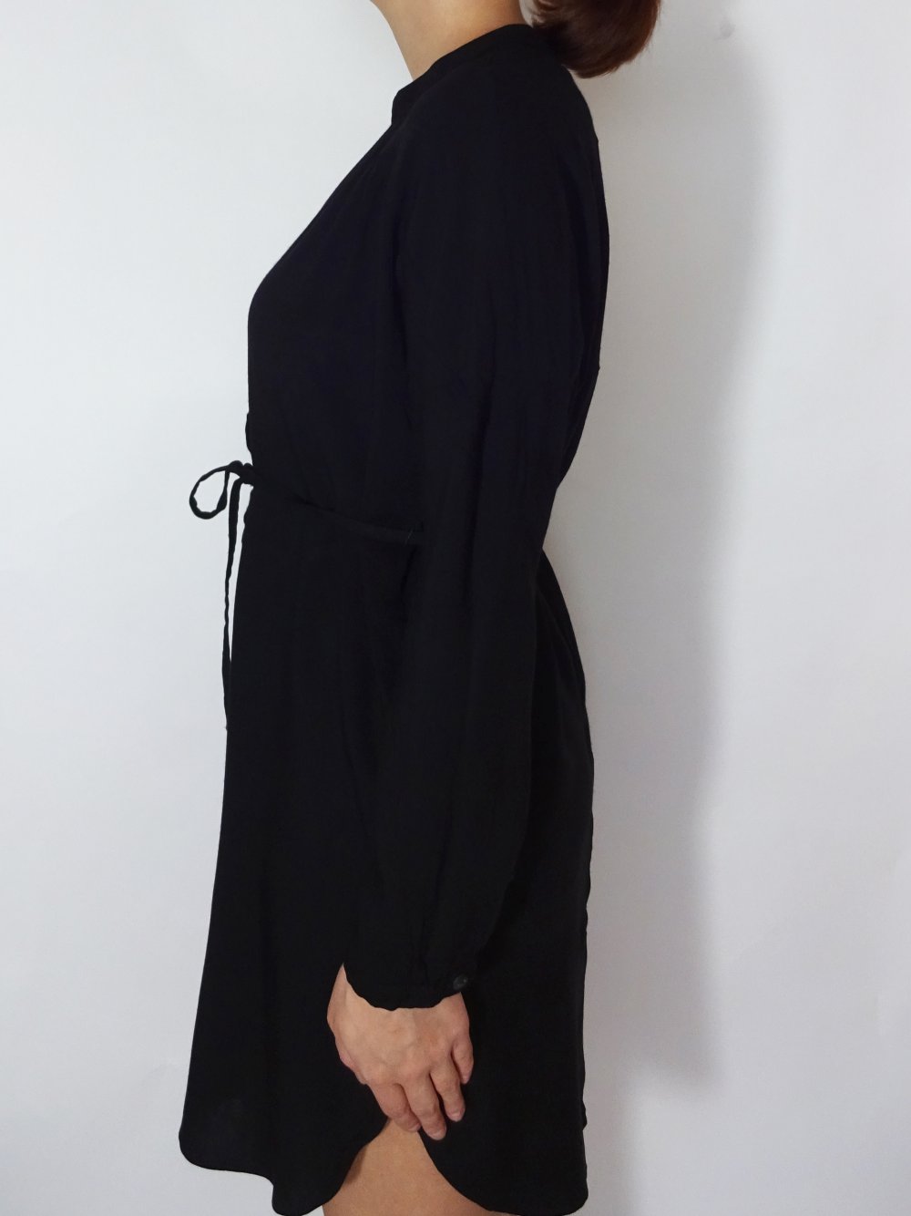Schwarzes Blusenkleid Basic Klassiker Hemdkleid Hemdblusenkleid Urban Outfitters Gr. L