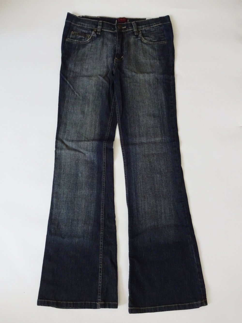 Dunkelblaue Dolce & Gabbana Jeans Bootcut 2000er Flared Jeans D&G Glitzer Schlaghose Gr. M