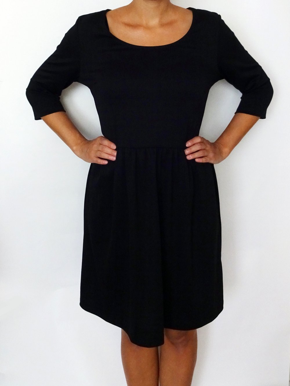Schwarzes Basic Kleid Gr. 40 Gr. 42 Gr. M Gr. 40/42