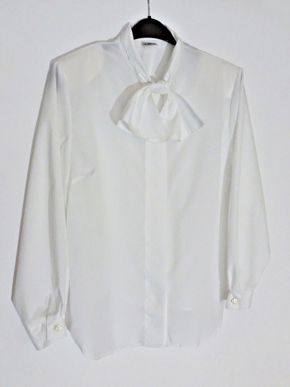 Vintage Schluppenbluse 80er Schulterpolster Gr. 46 Gr. L