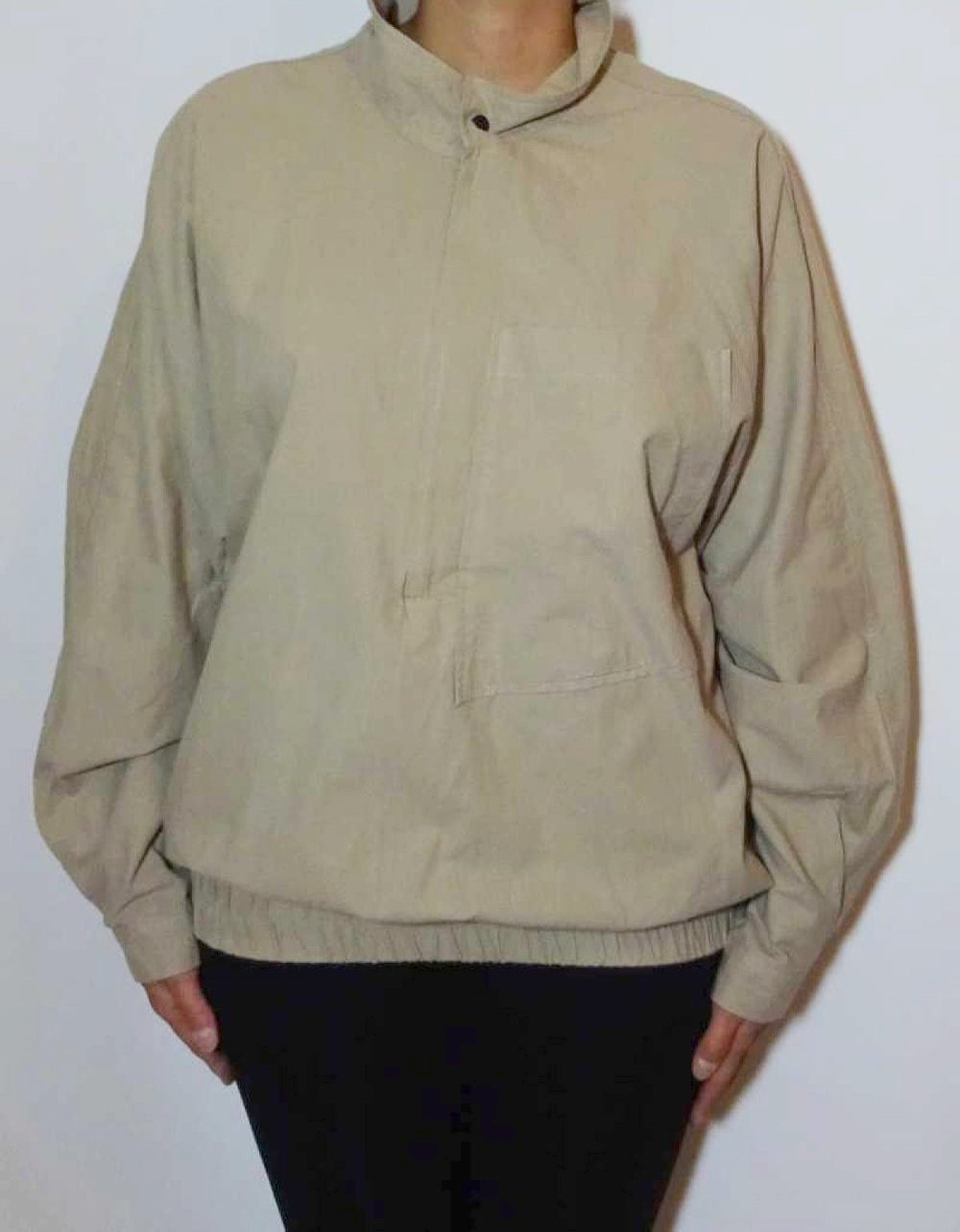 Beige Überziehjacke Herbst Übergangsjacke Windjacke Vintage 80er Gr. 42 Gr. 44 Gr. M Gr. L Gr. 42/44