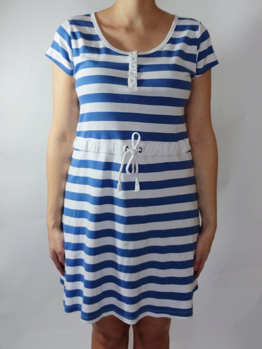 Blau Weiß Gestreiftes Sommerkleid Maritim Basic Gr. M Gr. 40 Gr. 42 Gr. 40/42