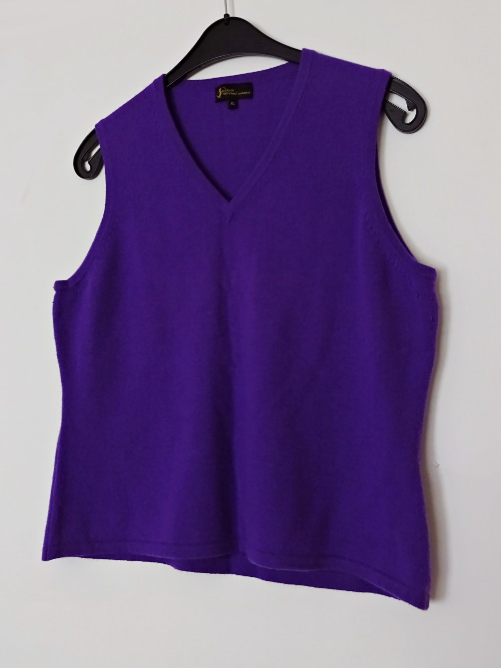 Lila Pullunder Kaschmir Wolle Wollpullunder Winter Herbst V-Ausschnitt Basic Gr. 48 Gr. XL
