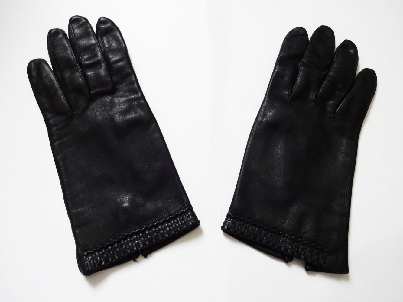 Schwarze Lederhandschuhe Winter Herbst